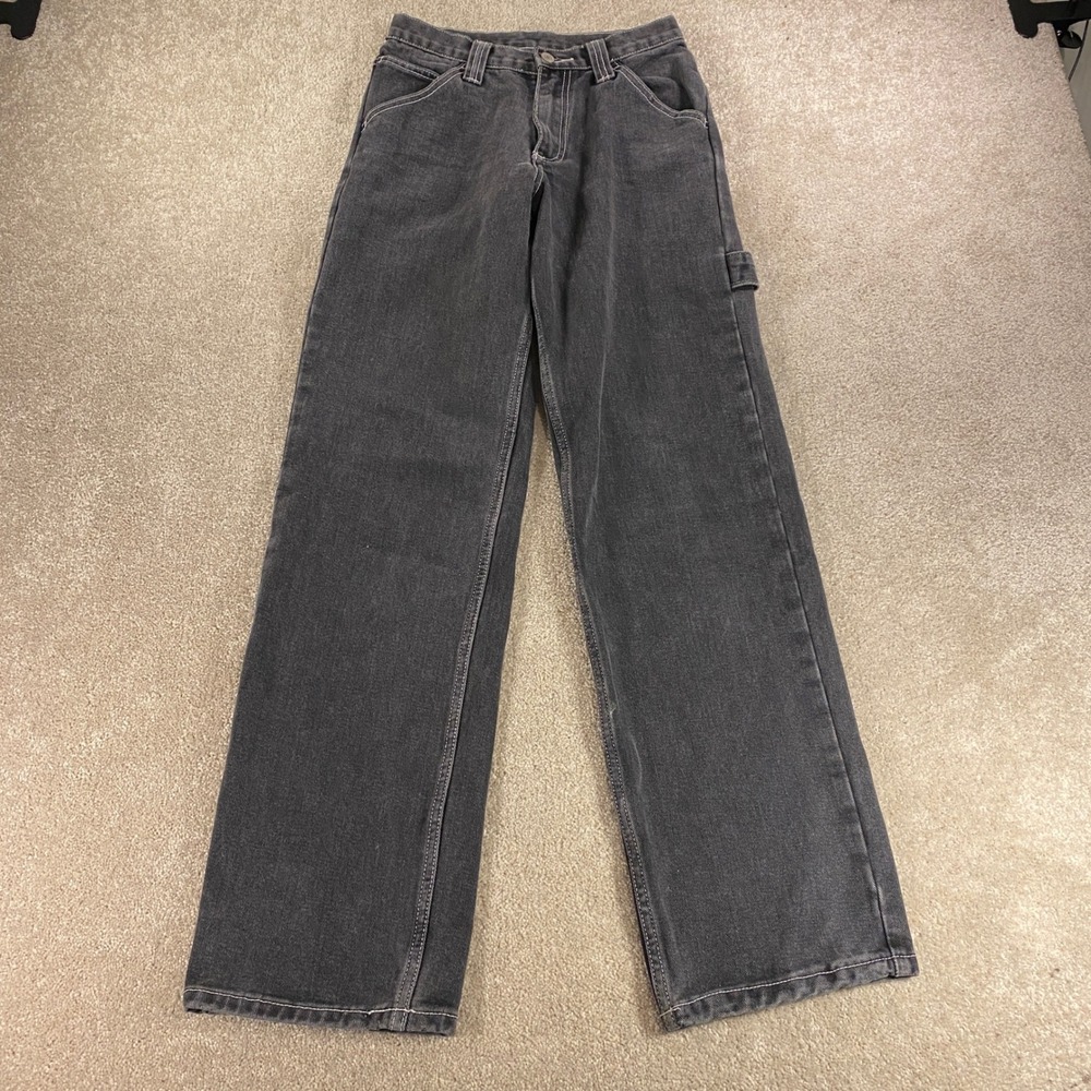 J. Galt Carpenter Jeans Mens Small Black Contrast Utility Straight Leg Denim